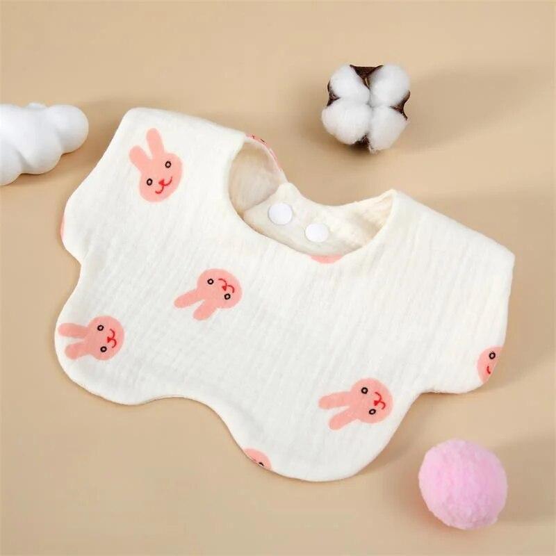 Cotton Baby Saliva Towel With Gauze, Six Layers For Newborns, Waterproof Bib Cartoon, Absorbent And Stain Resistant Bib