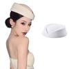 Beret Hat Caps Airline Stewardess Flight Attendant Vintage Hat Black Flat Top Hat Hair Clip Hair Accessories