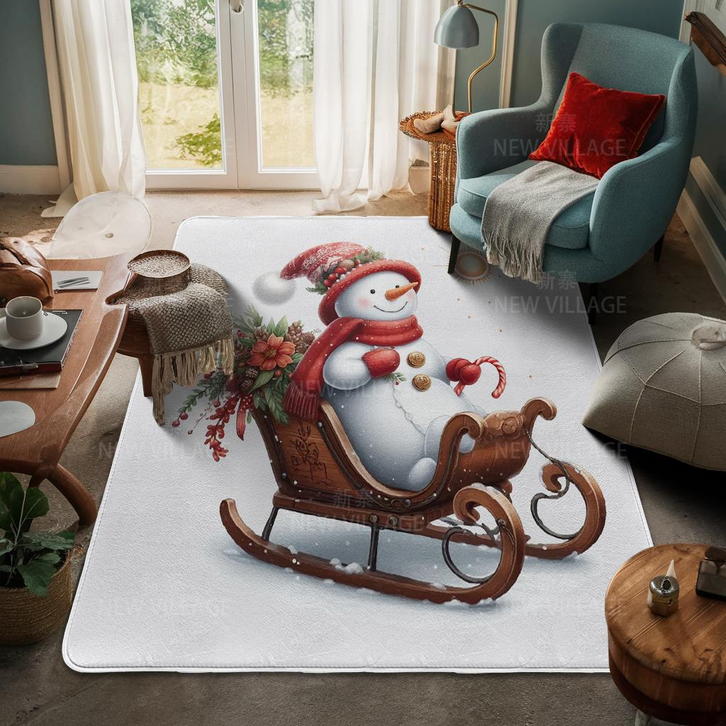 House Entrance Carpet Home Door Mat Living Room Bath Foot Bathroom Non-slip Water Absorption Rugs Bath Merry Christmas Winter
