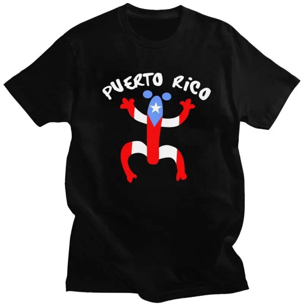 Custom Puerto Rico Taino Coqui Boricua Flag T Shirts Men Pure Cotton Tees Tshirt Fashion T-shirt Clothing