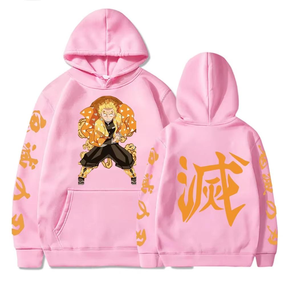 Japansk Anime Demon Slayer Kimetsu No Yaiba Agatsuma Zenitsu Serietidnings Huvtröja Par Streetwear