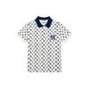 MLB Basic Logo New York Yankees Logo Short Sleeve Retro Sports Print Polo Shirt Women tops Cream 3FPQM5023-50CRS