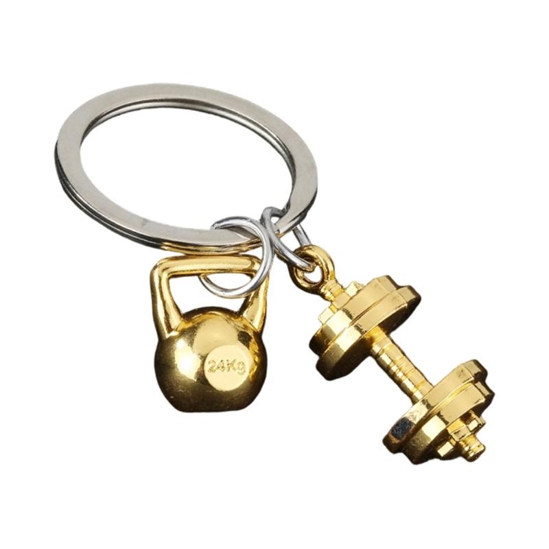 Trendy Workout Inspired Keychain Zinc Alloy Dumbbell Charm For Active Individuals Unique Fitness Gift Choice