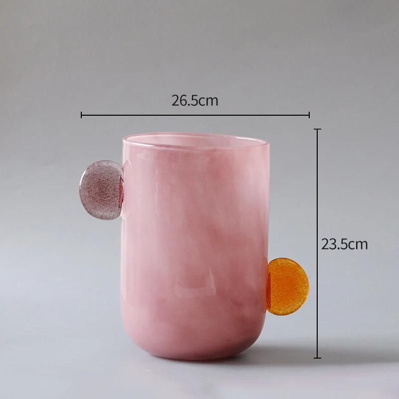 Candy Color Painted Glass Vase Modern Design Plant Pots Desk Decoration Flowers Arrangement Floral Vases Room Aesthetic Decor