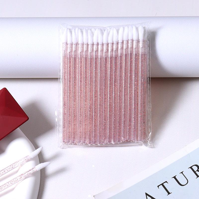 50-Pack Disposable Crystal Lip Brushes - Portable Lipstick, Gloss & Glaze Applicators