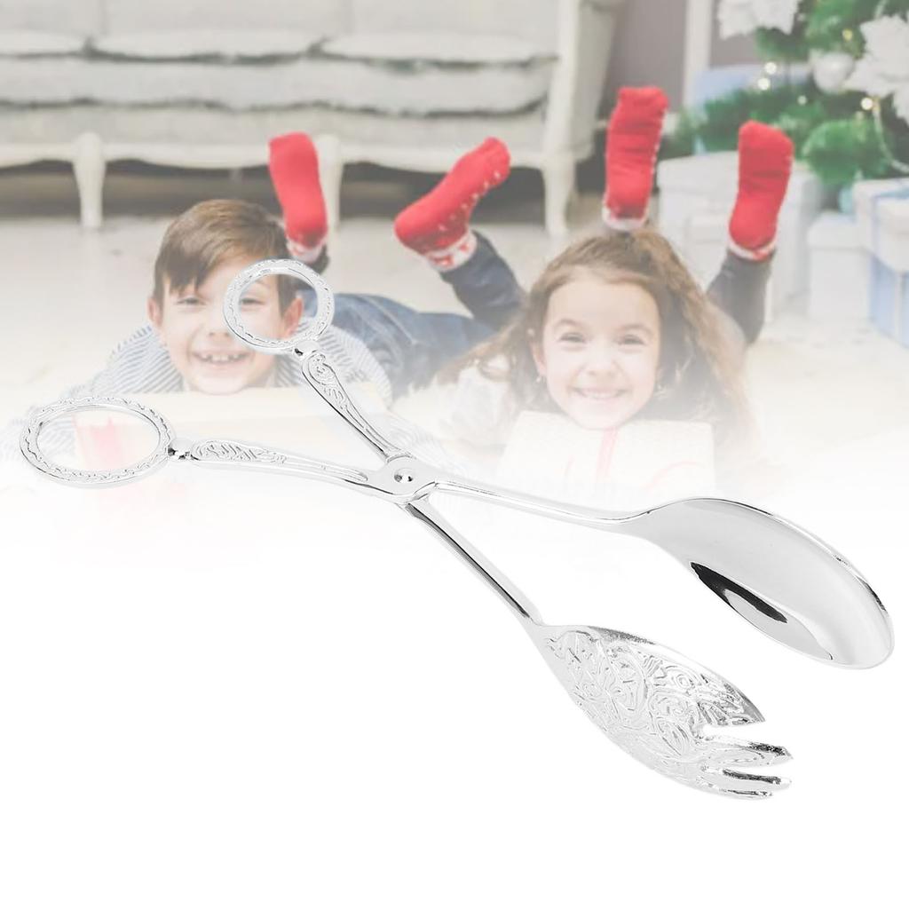 Metal Spoon Clip European   Multifunctional Serving Scissor Tongs for Cake Bread Fruits Home Kitchen Party Buffet