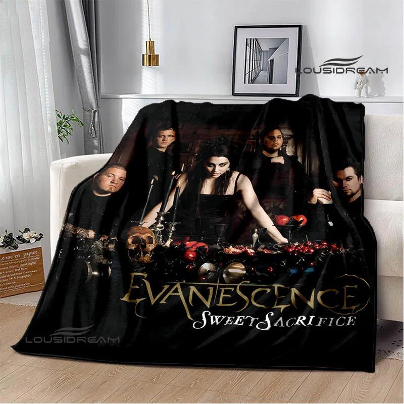 EvaneScence Band Retro Printed Fashion Warm Blanket Flannel Blanket Bed Linings Home Travel Birthday Gift