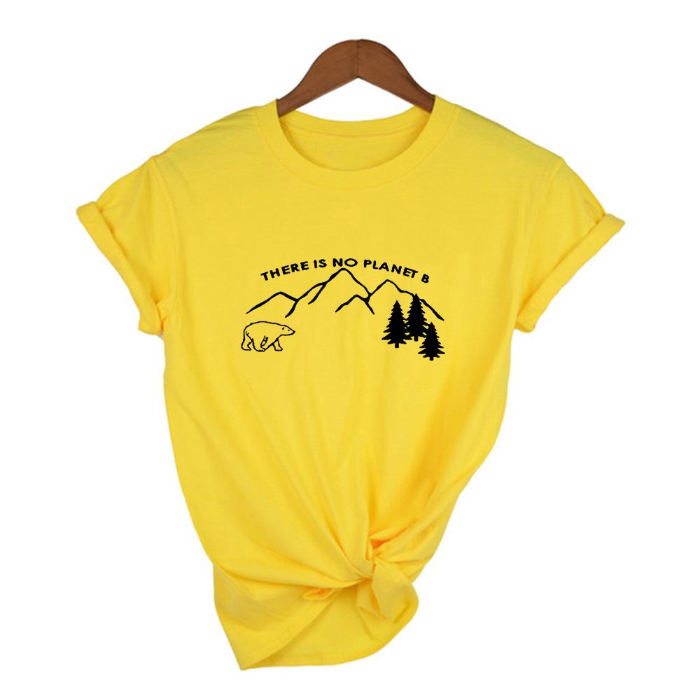 There Is No Planet B Women Summer Short Sleeve T Shirt Save Earth Tshirts Streetwear Slogan