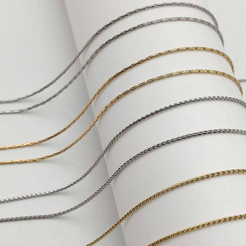 Leichter Luxus Nicht verblassender Titanstahl Nadel Universelle Kette Damen Perlen-Tragend Verstellbar Passepartout DIY Halskette Schmuck