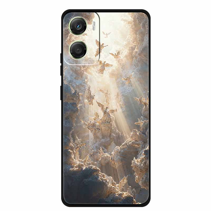 Flowers Case For Motorola Moto G06 G 06 4G Soft Silicone Phone Cover Funda Black TPU Protective Bumper Back Fashion Coque Shell