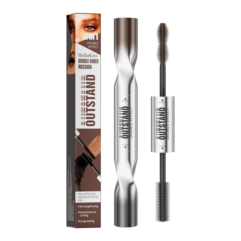 Double-Headed Mascara, Slender And Dense, Naturally Curled 4D Voluminous Mascara