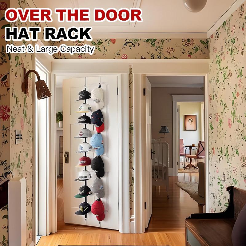 

Hat Rack For Door - Two-Way Hanging Caps With Display Hooks And Hanger, Hat Organizer For Baseball Caps чёрный