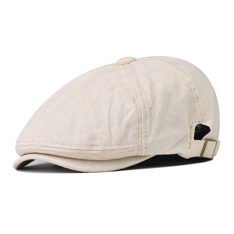 Solid Color Casual Cotton Beret Hat Women Breathable Travel Cap Summer Spring
