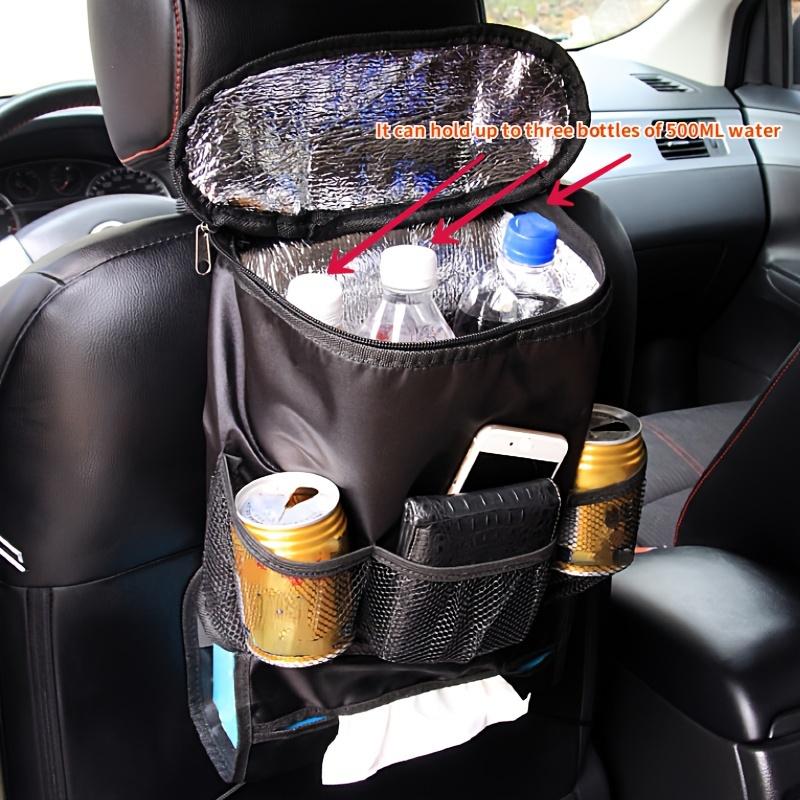 Car Seat Organizer Multi-Pocket Travel Insulated Drinks Holder Cooler Storage Bag Cool Wrap Bottle Bag with Mesh Pockets