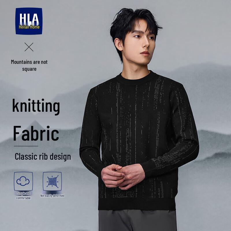

HLA Men s Round Neck Long Sleeve Knit Sweater 3XL