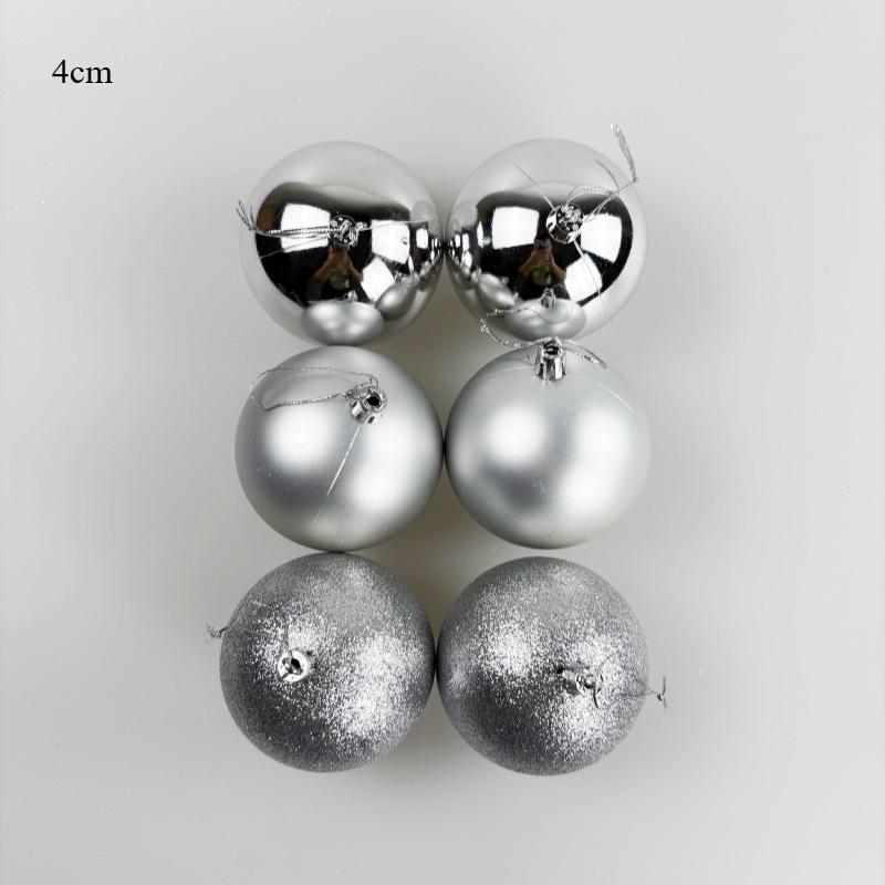 

Рождественский шар Украшение для рождественской елки Домашний рождественский подвесной кулон Украшение для новогодней вечеринки Подарок Navidad 6pcs/4cm серебряный