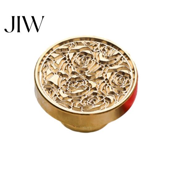 Journal Decoration Seal Wax Stamp, Vintage Plant Pattern Head, Durable Handmade Stationery Accessory Copper Stamp Head Replacement, for Envelope