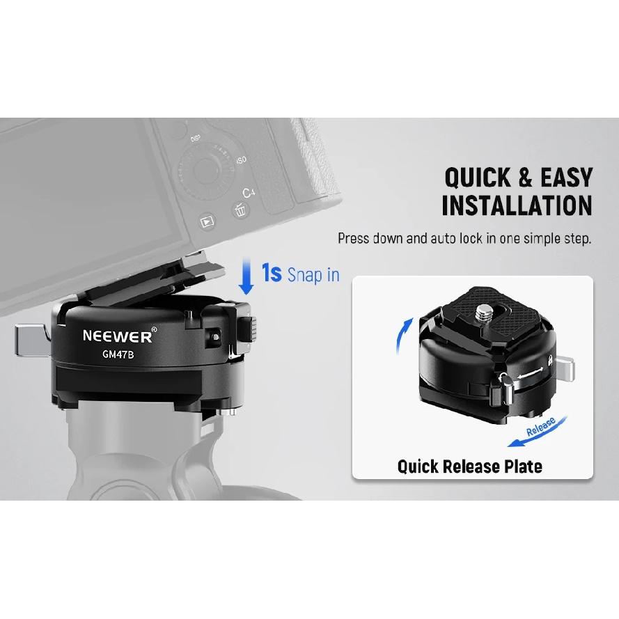 Neewer GM47 Quick Release Plate Kit Compatible with Arca Swiss DJI Ronin RS 4 Pro RS 3 RS 2 Peak Design Capture V3 Camera Clip