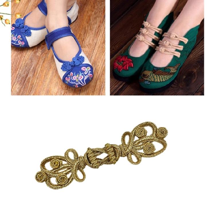 Handwoven Gold Leaf Shape Belt Pendants Cheongsam Belt Pendants For Traditional Costume Embellishment Clothing Project