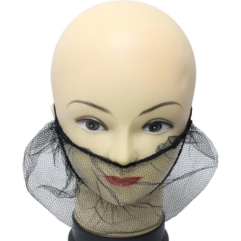 100Pcs Disposable Facial Beard Bib Bonnet Breathable Beard Turban Facial Apron Caps  for Men