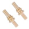 2 Pcs Hose Barb Brass Bulkhead Pipe Fitting Coupler Connector Adapter 8mm