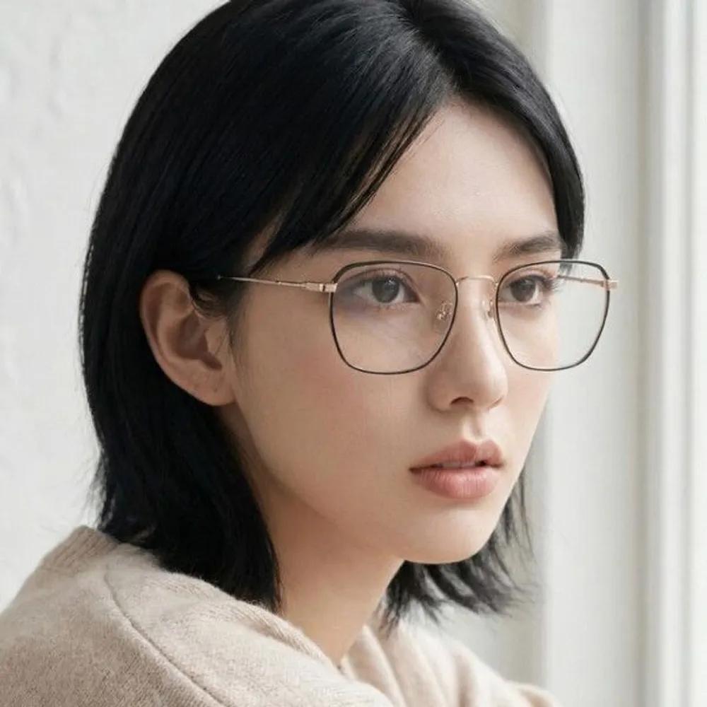 [Bally] Titanium Eyeglass Frames BY5059D 002 Square Metal Frames
