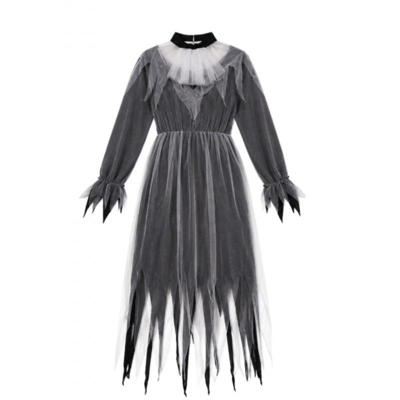 Halloween thriller ghost bride costume, adult cosplay vampire horror demon costume