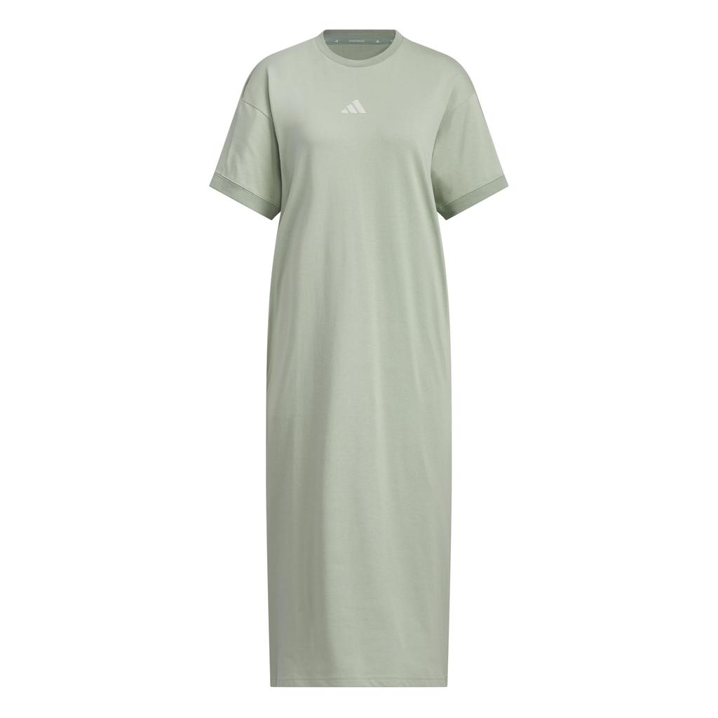 Adidas One Piece Word Silver Green Women's T-Shirt Dress, (KQD30, JN9971)
