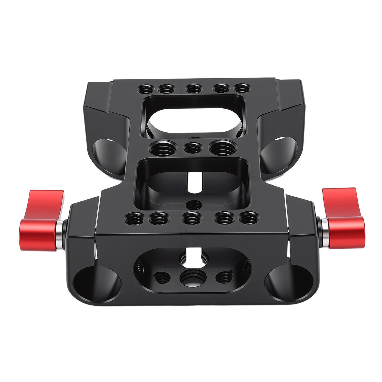 

Camera Base Plate with 15mm Rod Rail Clamp Aluminum Alloy Multipurpose Tripod Baseplate for Camera Video Rig