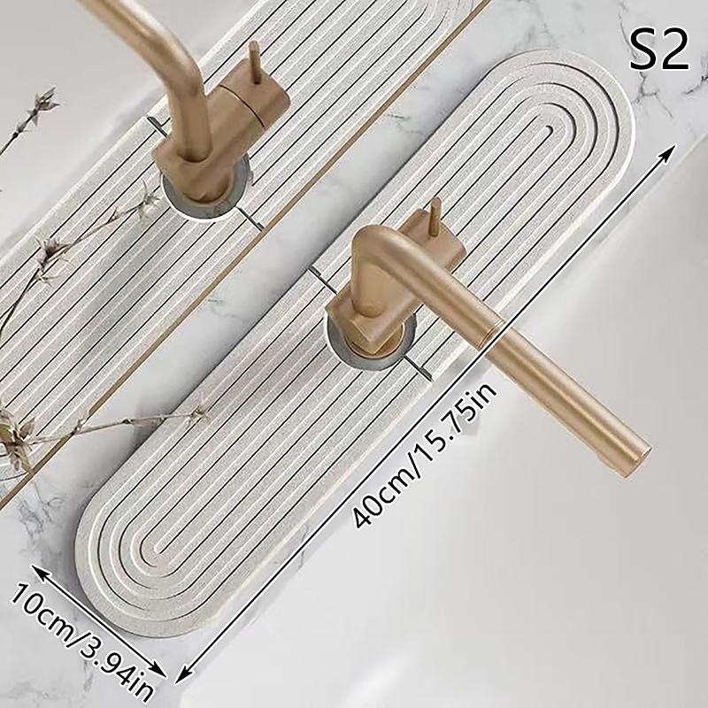 1 Pc Diatom Mud Water-absorbing Quick-drying Hard Mat Faucet Mat For Kitchen Sink Splash Guard Kitchen Bathroom Sink