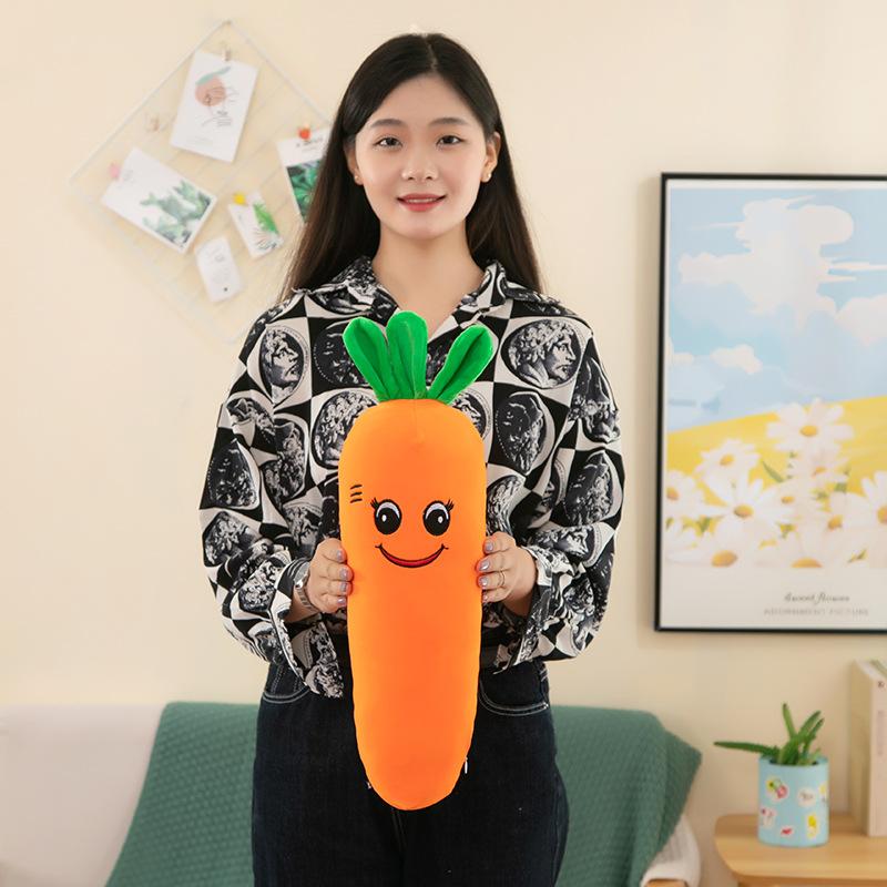 Carrot plush toy doll with liner radish doll bed sleeping throw pillow girl birthday gift