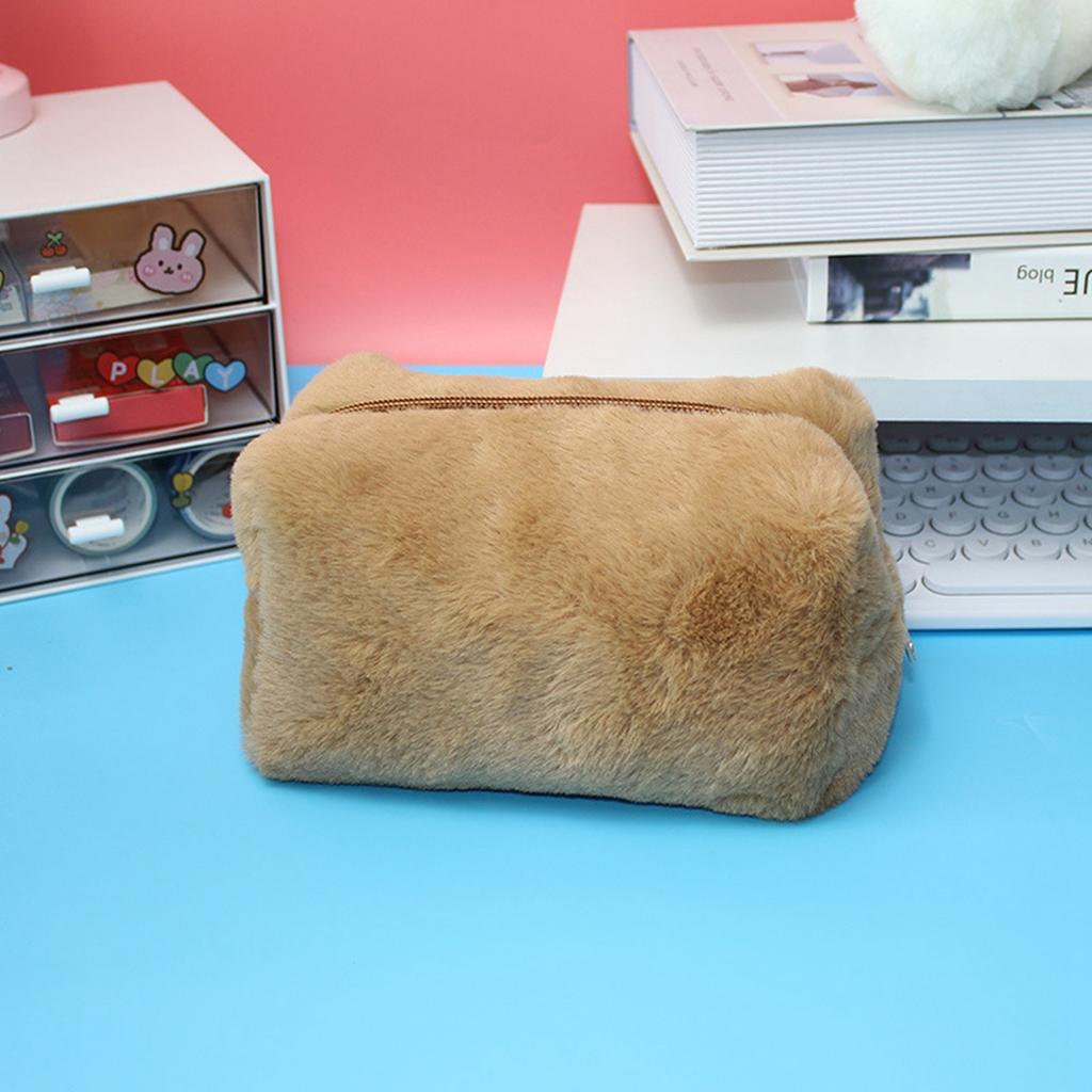 Plush Makeup Bag Lovely Soft Plush Fluffy Makeup Bag Fluffy Makeup Bag Portable Cosmetics Bag for Gi