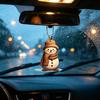 Artistic Snowman Figurine Charm Cute Acrylic Pendant, 2D Flat Car Rearview Mirror Hanging Holiday Pendant Decoration with Keychain Ring, Christmas
