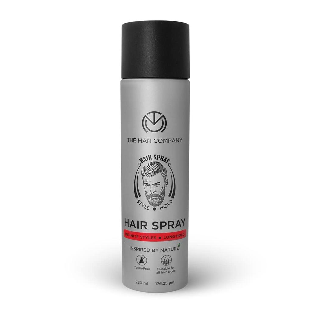 The Man Company Hair Styling Spray for Men 250Ml, Strong Hold, Long Lasting, Matte Look & Instant Grip, Natural Shine, Non-Stick, Ultra Hard