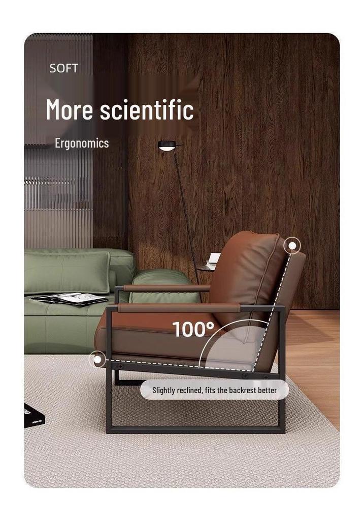 Modern Wrought Iron Sofa Chair - Light Luxury for Living Room or Bedroom