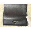Used Excellent Condition PRADA Saffiano Tri-fold Wallet Black Triangle Logo