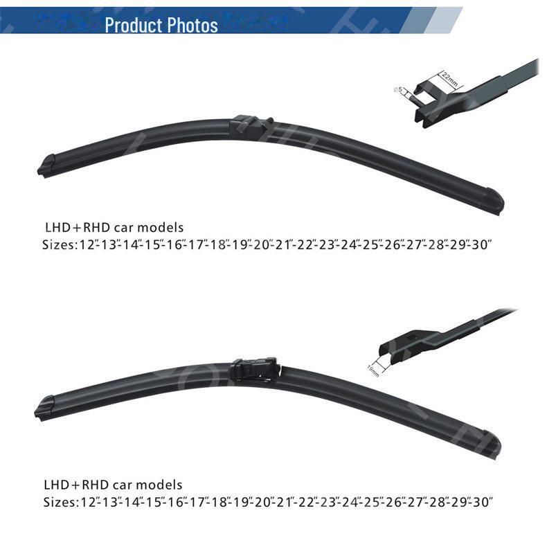 Universal Boneless Wiper Strips with Automatic Water Spray for Tesla Models