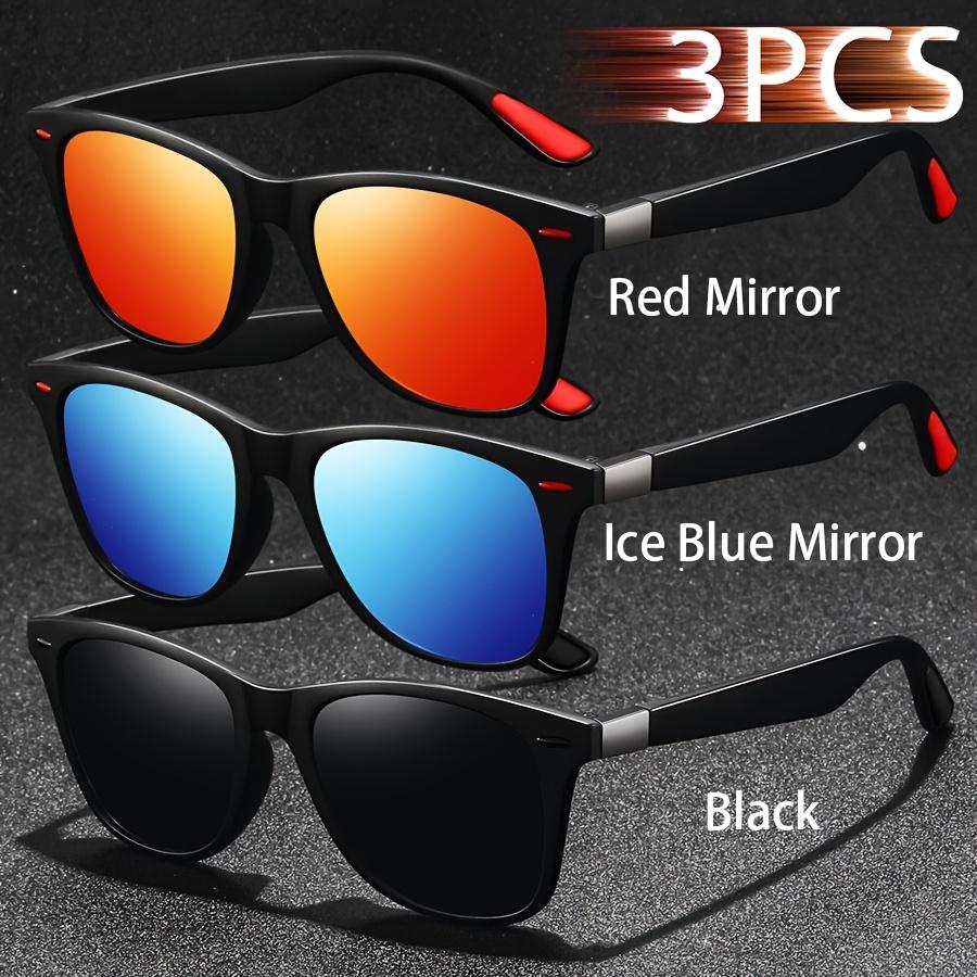 3PCS Fashionable Retro Men Women Shared Square Sunglasses Classic Driving Fishing Travel Tropical Beach Vacation Glasses