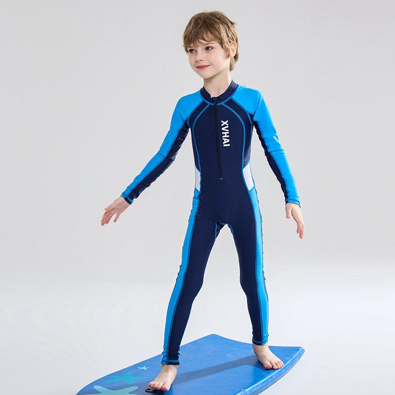 

Customizable Boys Sun Protection Swimsuit Set: Long Sleeve & Pants Wetsuit Size 18