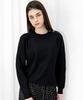 Demi Gnimonic Button Wool Rayon Black Knit_Button Wool Rayon Bk Kt
