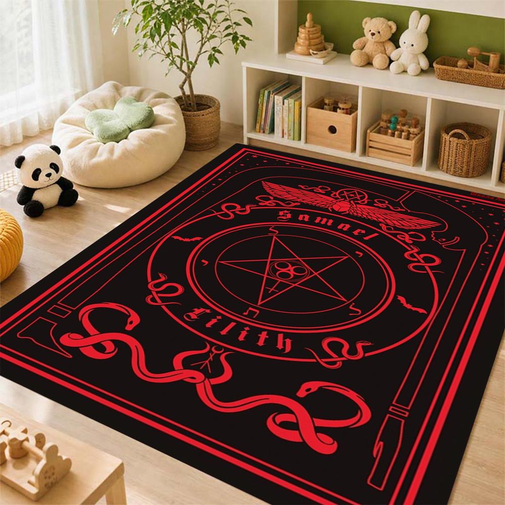 Dark Occult Pentagram Ritual Theme Indoor Rug Allseason Carpet For Bedroom Study Home Decor Halloween Gift