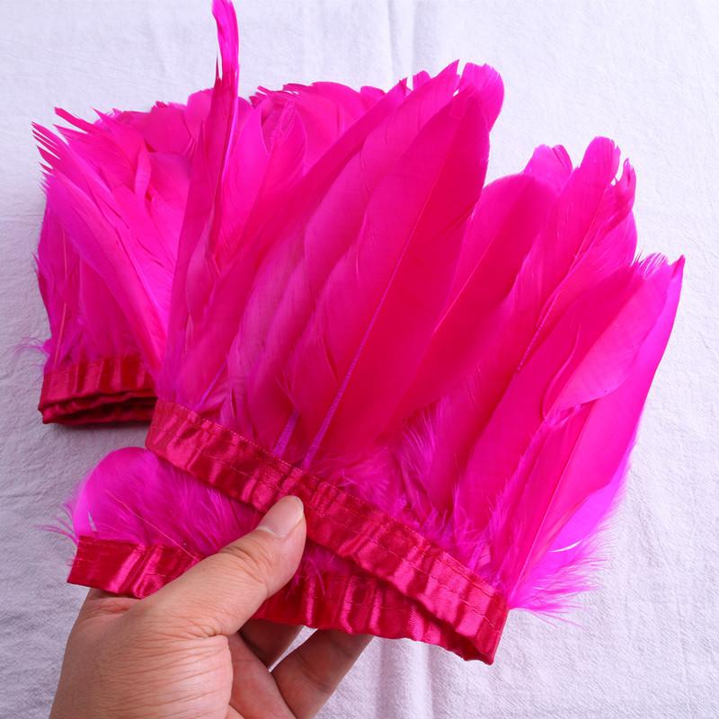2 Yard Goose Feathers Trim Wedding Party Decoration 15-20Cm Fringes Clothes Macrame Feather Diy Plumes Ribbons For Crafts