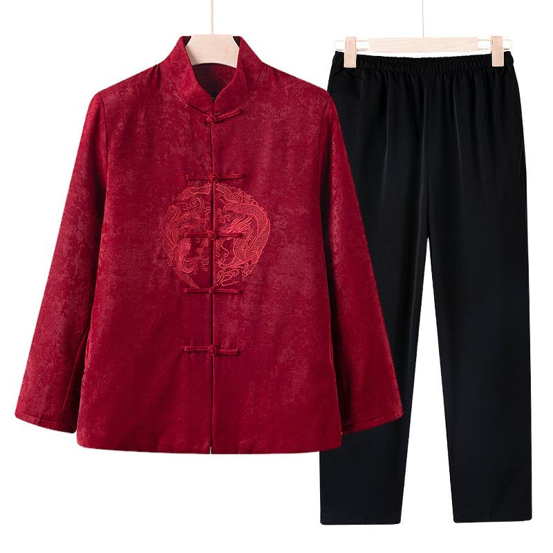 Couple Tang Suits, Middle-aged and Elderly Parents Dresses, Elderly Birthday Birthday Clothes, Grandma Grandpa Coat