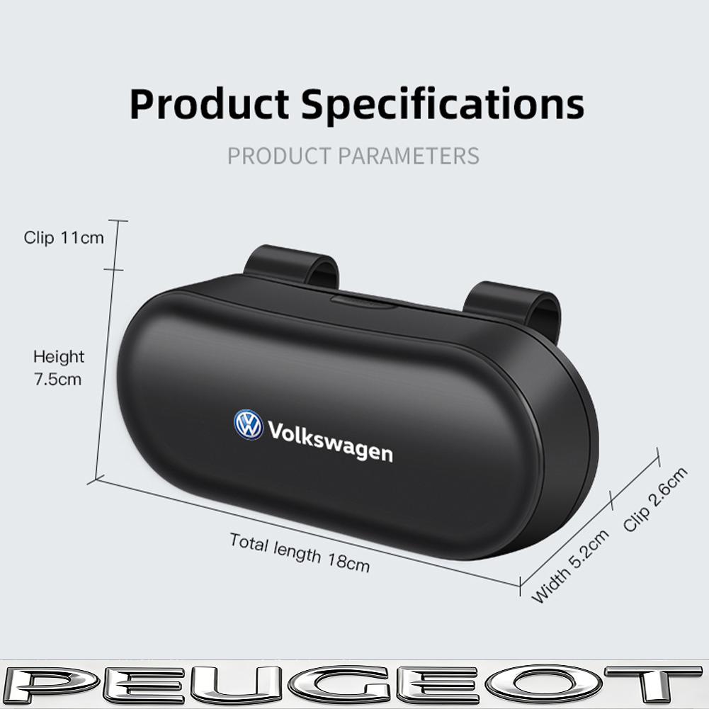 Car Sun Visor Organizer Glasses Ticket Card Box Styling Accessories For VW Golf Tiguan T-Roc Polo Passat ID.4 T-Cross ID.3 Taigo