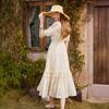 Xiangying Chiffon Floral V-Neck A-Line Dress