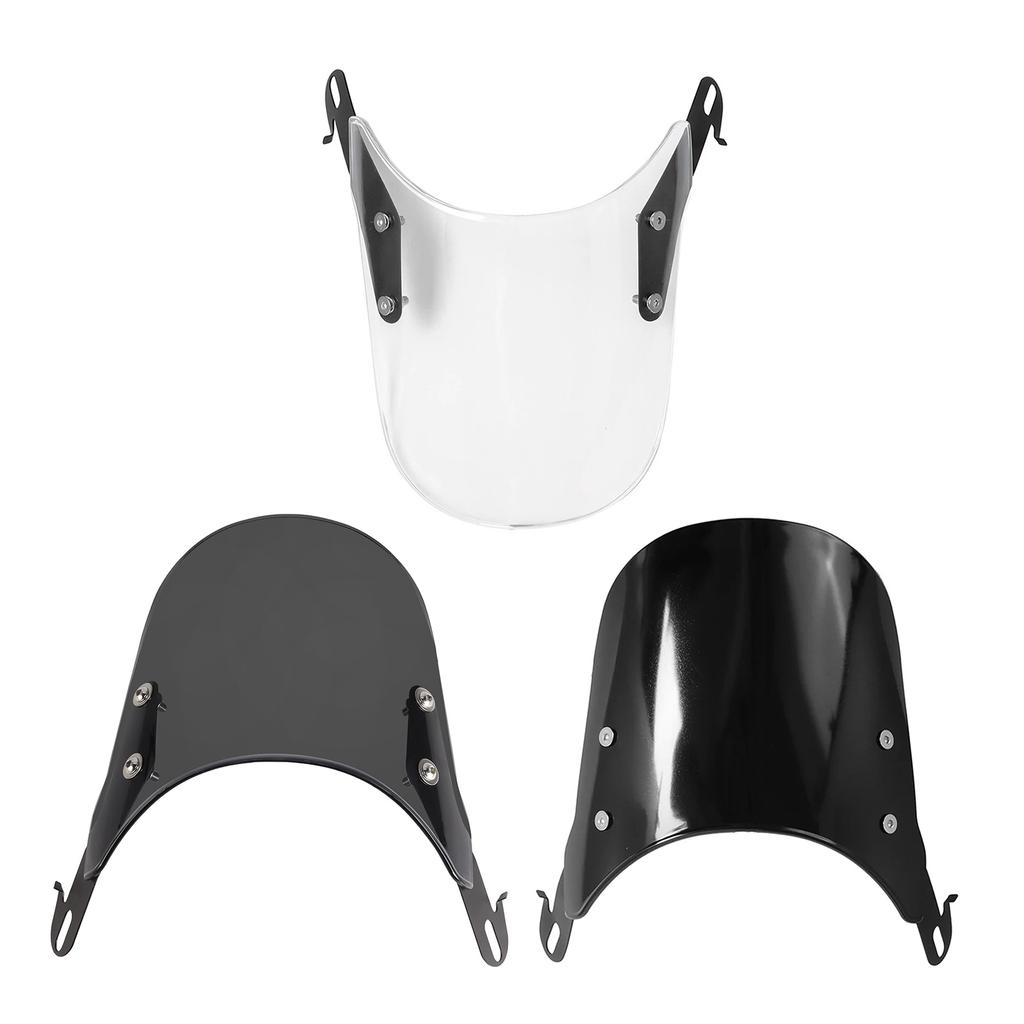 Universal Motorcycle Windshield Wind Deflector Windscreen Front Flyscreens for Motorbike 4"-7" LED Headlight