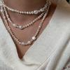 HENGSHENG 90-120cm Long Chain Necklace For Women Girls Freshwater Natural Baroque Pearls Necklace 5-9mm Vintage Sweater Chain