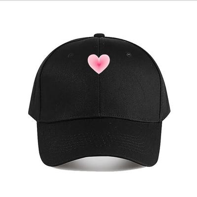 Pink Heart Graphic Outdoor Activities Baseball Cap Sunhat Unisex Snapback Cap Womens