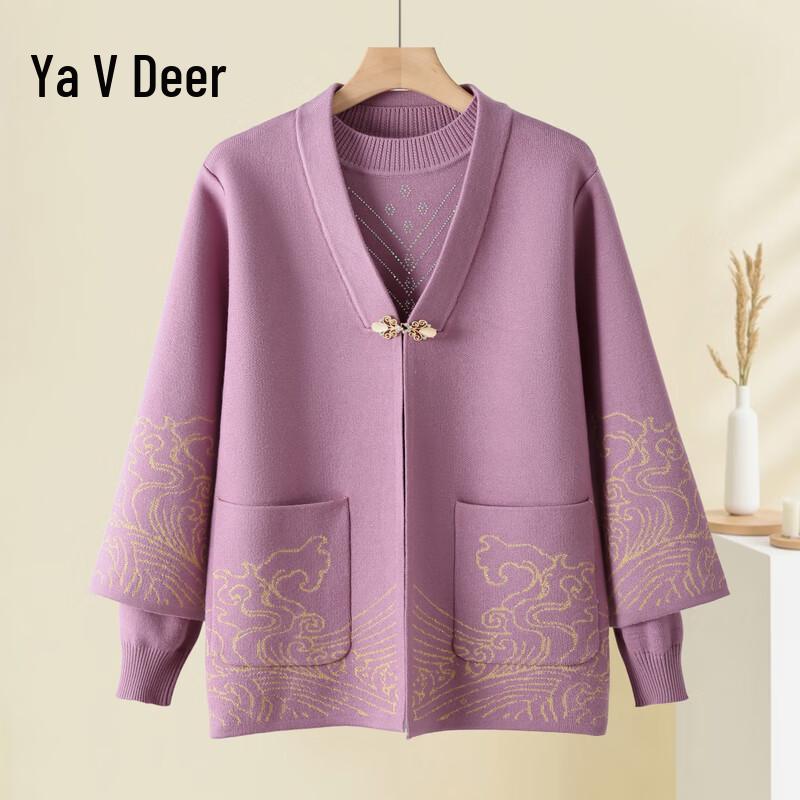 

Yalu Women s Floral Knitted Cardigan Sweater Set XL
