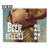Office Gag Present for Colleagues 2027 Beer Bellies Wall Calendar, Funny Men Photo Monthly Planner with Coil Practical Date Tracker Binding